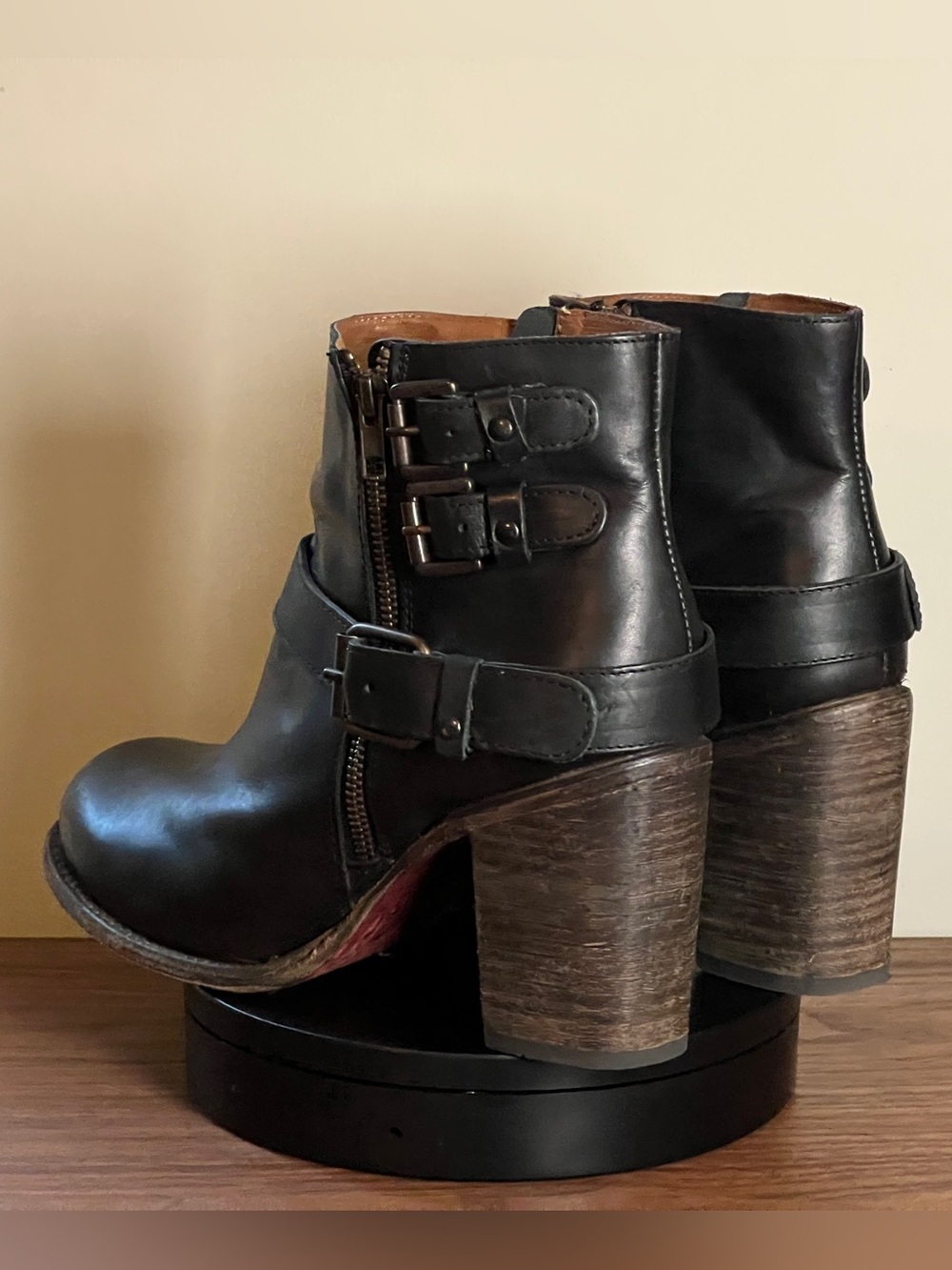 Freebird Bolo Leather Buckle Heeled Boots - US 12 - Picture 5 of 12